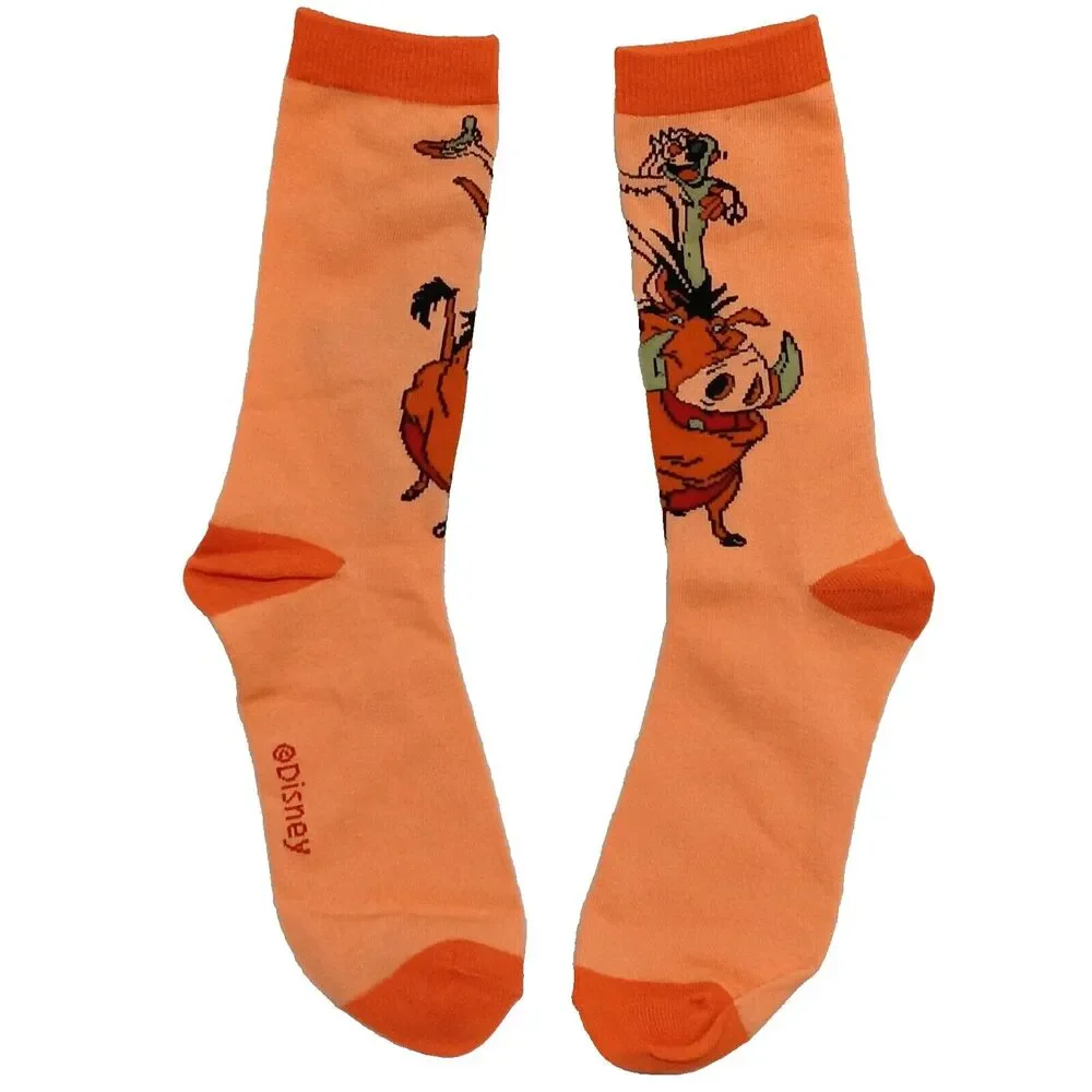 Lion King Simba Hakuna Matata Mens 3 Pair Size 6-12 Multicolor Crew Socks NWOT